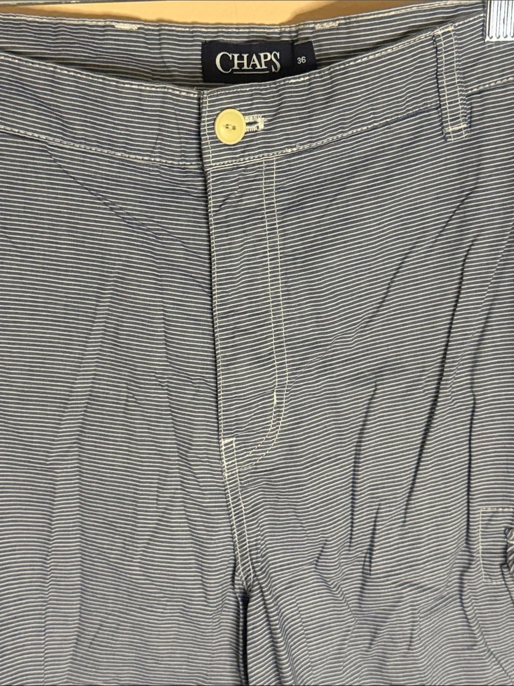 Chaps Men's Navy Blue Pinstripe Cargo Shorts 100% cotton